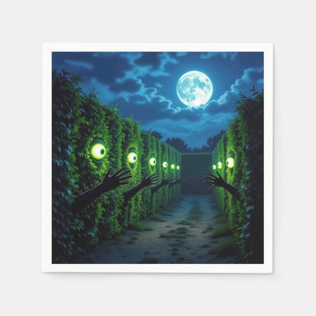 Guardanapo De Papel Terror no Hedge de Halloween Assombrado (Frente)
