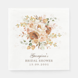 Guardanapo De Papel Terroso Boho Terracota Laranja Queimado Floral Jar