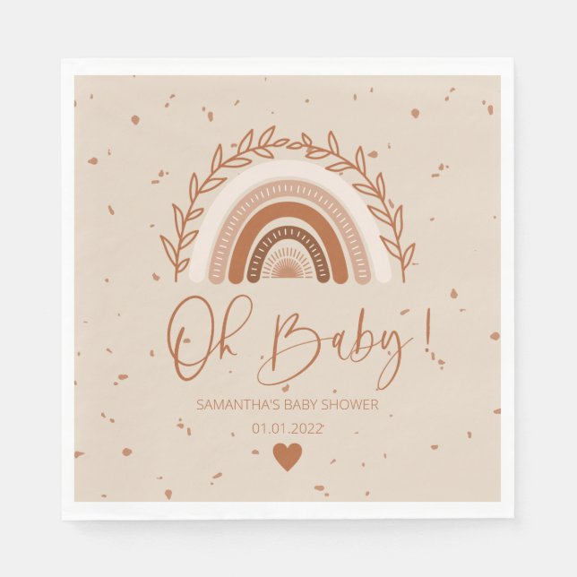 Guardanapo De Papel Terthy Terracotta Boho Mesa Arco-Íris Napkins (Frente)