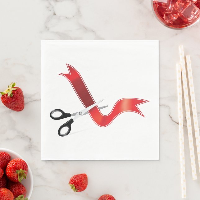 Guardanapo De Papel Tesoura de Celebração de Grande Abertura Cortando  (Criador carregado)