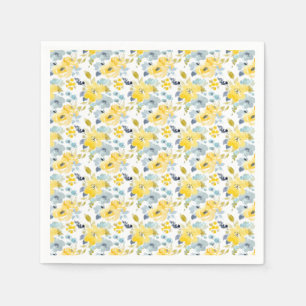 Guardanapo De Papel Teste padrão amarelo & azul da aguarela