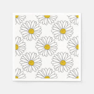 Guardanapo De Papel Teste padrão amarelo da margarida branca