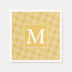 Guardanapo De Papel Teste padrão amarelo dos círculos do monograma