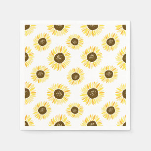 Guardanapo De Papel Teste padrão amarelo dos girassóis floral
