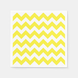 Guardanapo De Papel Teste padrão amarelo e branco clássico de Chevro