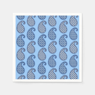 Guardanapo De Papel Teste padrão, azul-céu, marinho e branco de