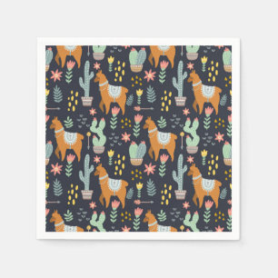 Guardanapo De Papel Teste padrão bonito das alpacas