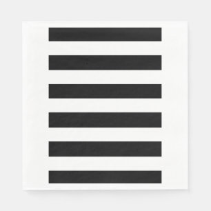 Guardanapo De Papel Teste padrão branco preto moderno das listras