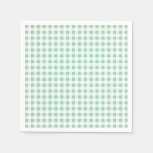 Guardanapo De Papel Teste padrão branco verde do guingão da hortelã