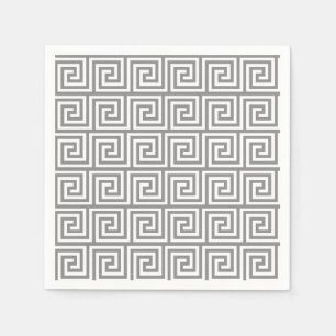 Guardanapo De Papel Teste padrão chave grego cinzento