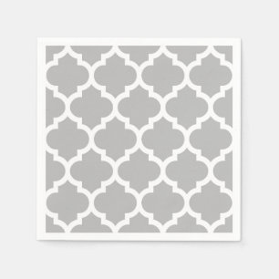Guardanapo De Papel Teste padrão cinzento #5 de Quatrefoil do