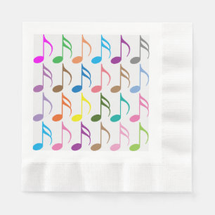Guardanapo De Papel Teste padrão colorido das notas musicais