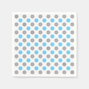 Guardanapo De Papel Teste padrão de bolinhas azul e cinzento