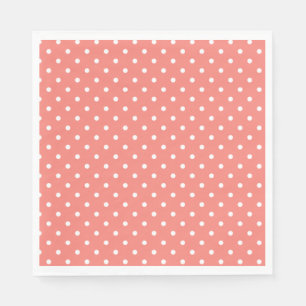 Guardanapo De Papel Teste padrão de bolinhas cor-de-rosa branco e