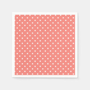 Guardanapo De Papel Teste padrão de bolinhas cor-de-rosa branco e