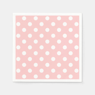 Guardanapo De Papel Teste padrão de bolinhas cor-de-rosa e branco