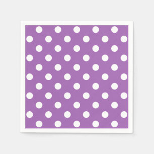 Guardanapo De Papel Teste padrão de bolinhas roxo e branco
