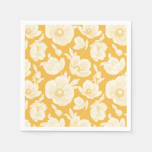 Guardanapo De Papel Teste padrão de flor dourado