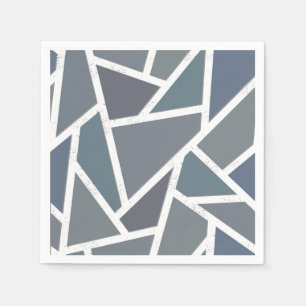Guardanapo De Papel teste padrão de mosaico Azul-cinzento