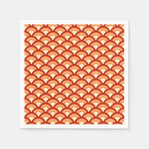 Guardanapo De Papel Teste padrão de onda do art deco - laranja da