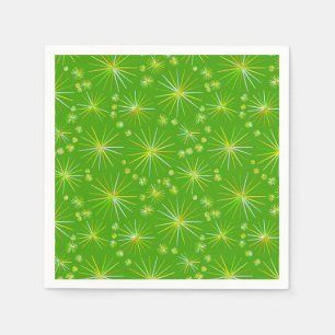 Guardanapo De Papel Teste padrão de Sputnik do meio século, verde