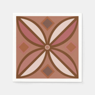Guardanapo De Papel Teste padrão decorativo em rosa e em terracottas