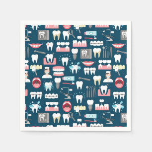 Guardanapo De Papel Teste padrão dental do escritório da clínica