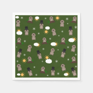 Guardanapo De Papel Teste padrão do dia de Groundhog