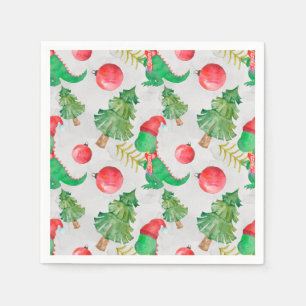 Guardanapo De Papel Teste padrão do Natal dos dinossauros