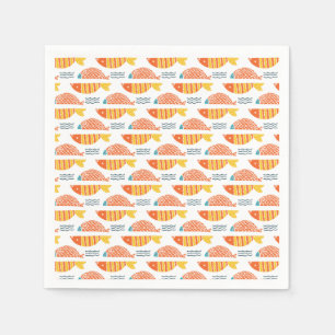 Guardanapo De Papel Teste padrão dos peixes da natação da arte popu