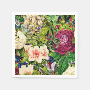 Guardanapo De Papel Teste padrão floral botânico do vintage