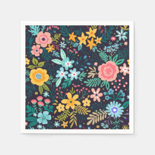 Guardanapo De Papel Teste padrão floral colorido bonito