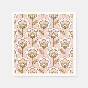 Guardanapo De Papel Teste padrão floral moderno do meio século