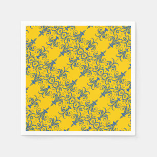 Guardanapo De Papel Teste padrão francês amarelo azul do candelabro