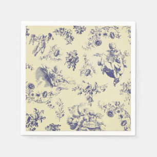 Guardanapo De Papel Teste padrão francês azul do querubim do país d