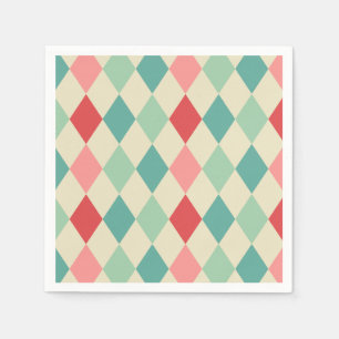 Guardanapo De Papel Teste padrão geométrico do Harlequin retro