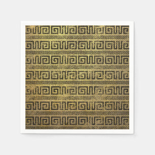 Guardanapo De Papel Teste padrão grego Dourado do meandro do vintage