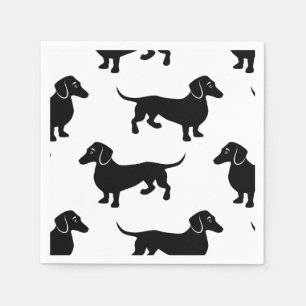 Guardanapo De Papel Teste padrão preto bonito do Dachshund