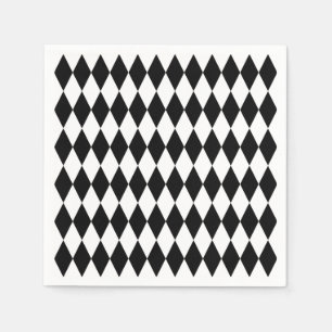 Guardanapo De Papel Teste padrão preto & branco do Harlequin do