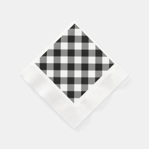 Guardanapo De Papel Teste padrão preto do guingão