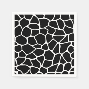 Guardanapo De Papel Teste padrão preto e branco do animal do impress