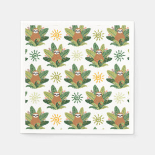 Guardanapo De Papel Teste padrão tropical da preguiça