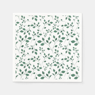Guardanapo De Papel Teste padrão verde rústico da folha da aguarela