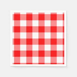 Guardanapo De Papel Teste padrão vermelho e branco do guingão