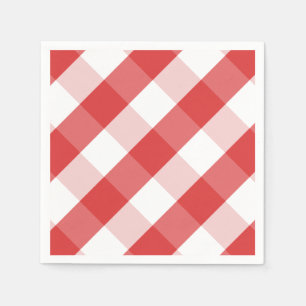 Guardanapo De Papel Teste padrão vermelho e branco do guingão