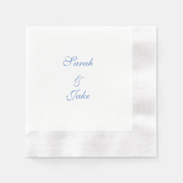 Guardanapo De Papel Texto Azul Casamento Branco Cunhado