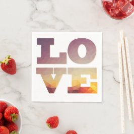 Guardanapo De Papel Texto de amor colorido do pôr do sol design modern