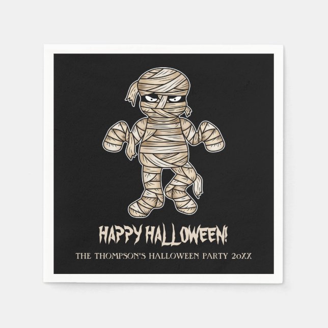 Guardanapo De Papel Texto de Evento de Halloween Personalizável da Múm (Frente)