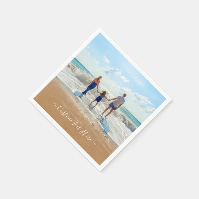 Guardanapo De Papel Texto de Foto Personalizado Guarda as Fotos Favori (Canto)