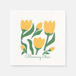 Guardanapo De Papel Texto Editável Tulipa Amarela Estética Minimalista